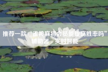 推荐一款“雀神麻将会员能提高胜率吗”辅助器 - 实时智能