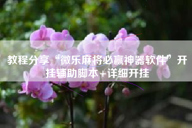 教程分享“微乐麻将必赢神器软件”开挂辅助脚本+详细开挂