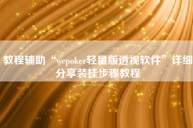 教程辅助“wepoker轻量版透视软件	”详细分享装挂步骤教程