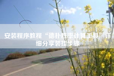 安装程序教程“德扑胜率计算工具”详细分享装挂步骤