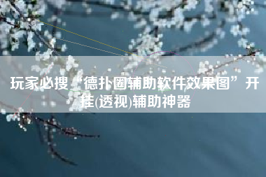 玩家必搜“德扑圈辅助软件效果图	”开挂(透视)辅助神器