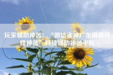 玩家辅助神器：“微信雀神广东麻将开挂神器”科技辅助神器手机