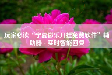 玩家必读“宁夏微乐开挂免费软件”辅助器 - 实时智能回复