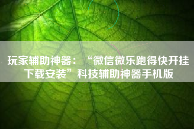 玩家辅助神器：“微信微乐跑得快开挂下载安装	”科技辅助神器手机版