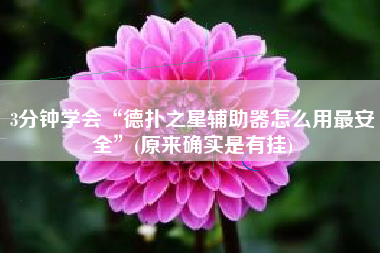 3分钟学会“德扑之星辅助器怎么用最安全”(原来确实是有挂)