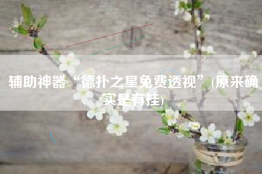 辅助神器“德扑之星免费透视”(原来确实是有挂)